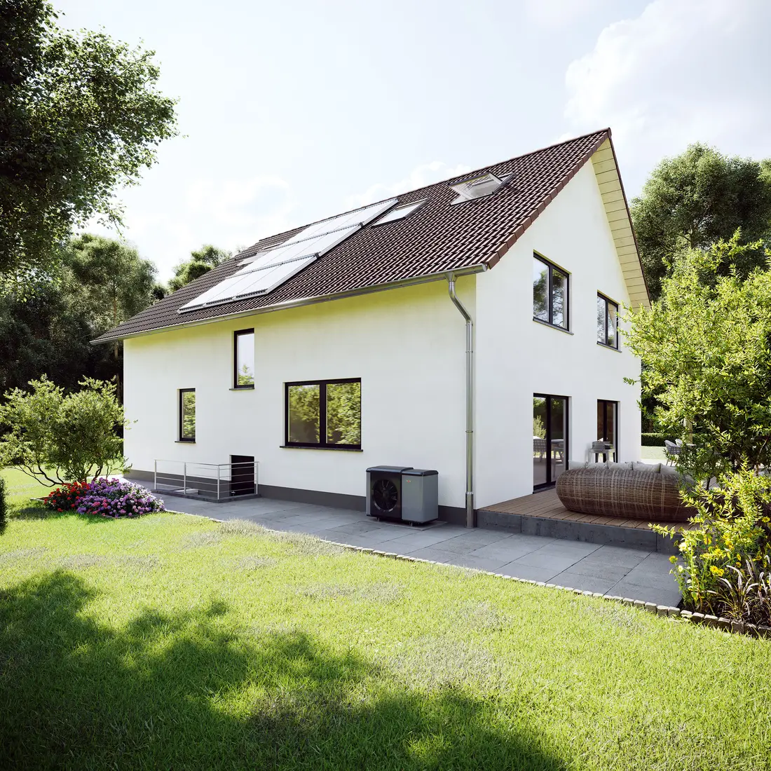 Saniertes Einfamilienhaus mit WOLF Wärmepumpe und Solarthermie